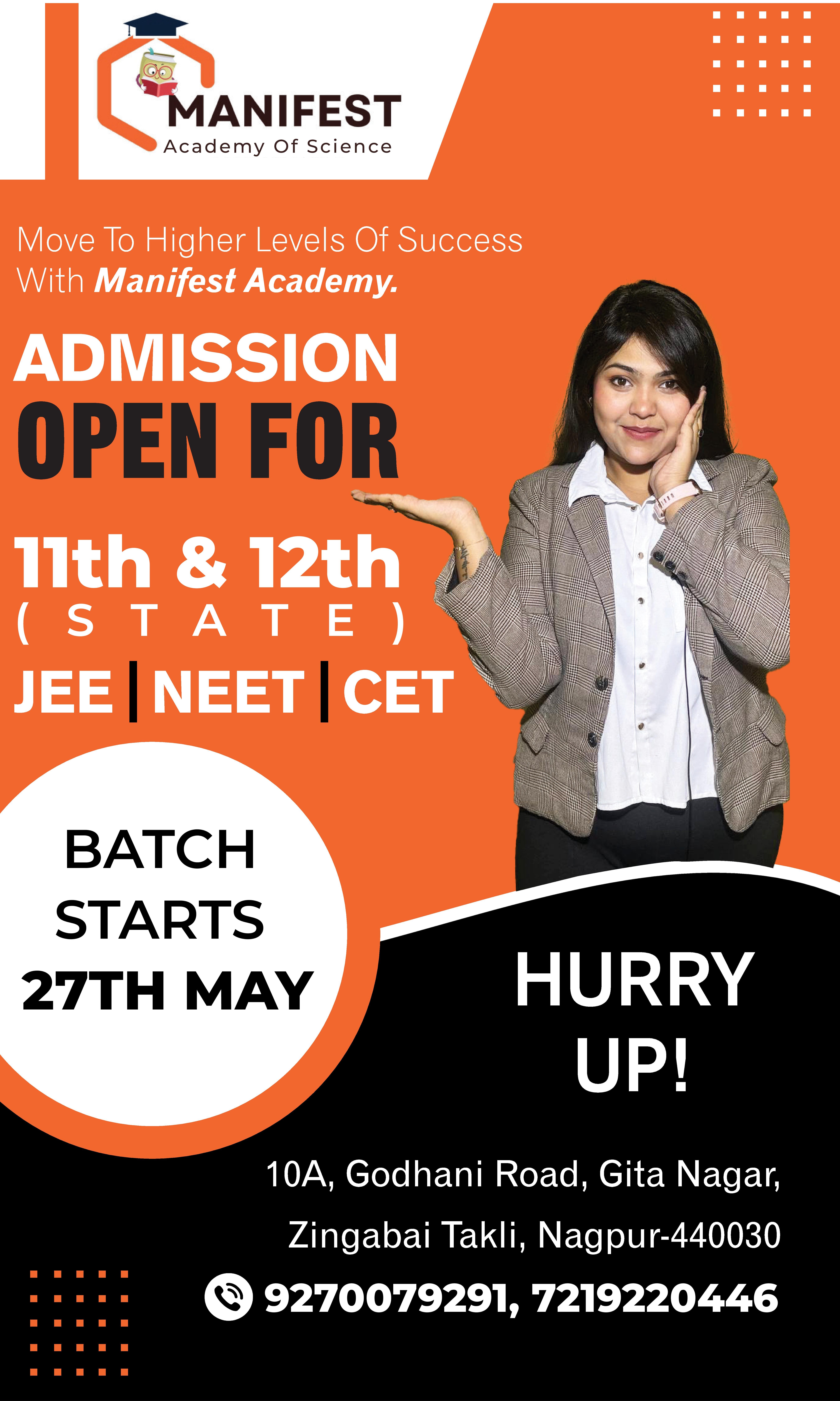 Manifest Academy of Science Nagpur Offers
